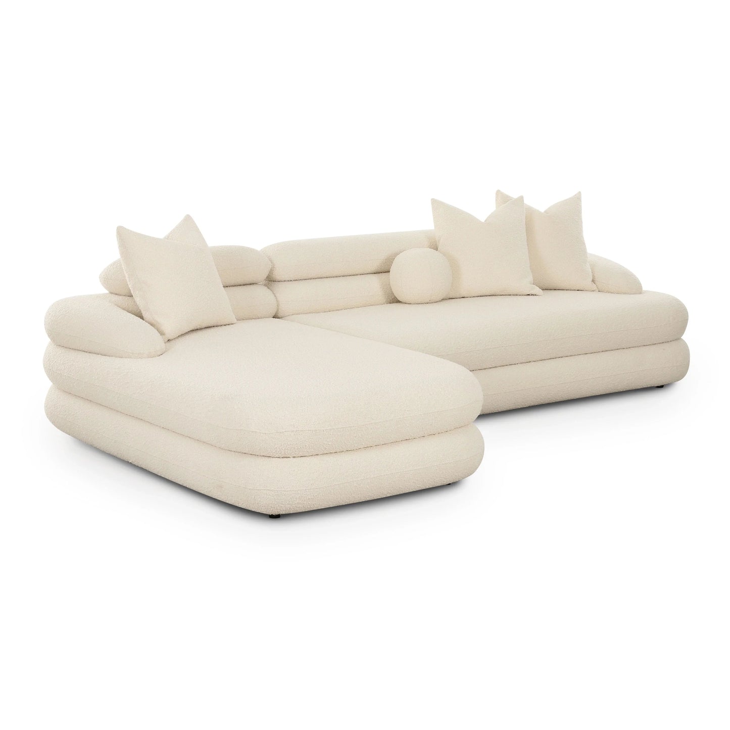 Canapé d'angle modulaire Niko Cream Boucle LAF