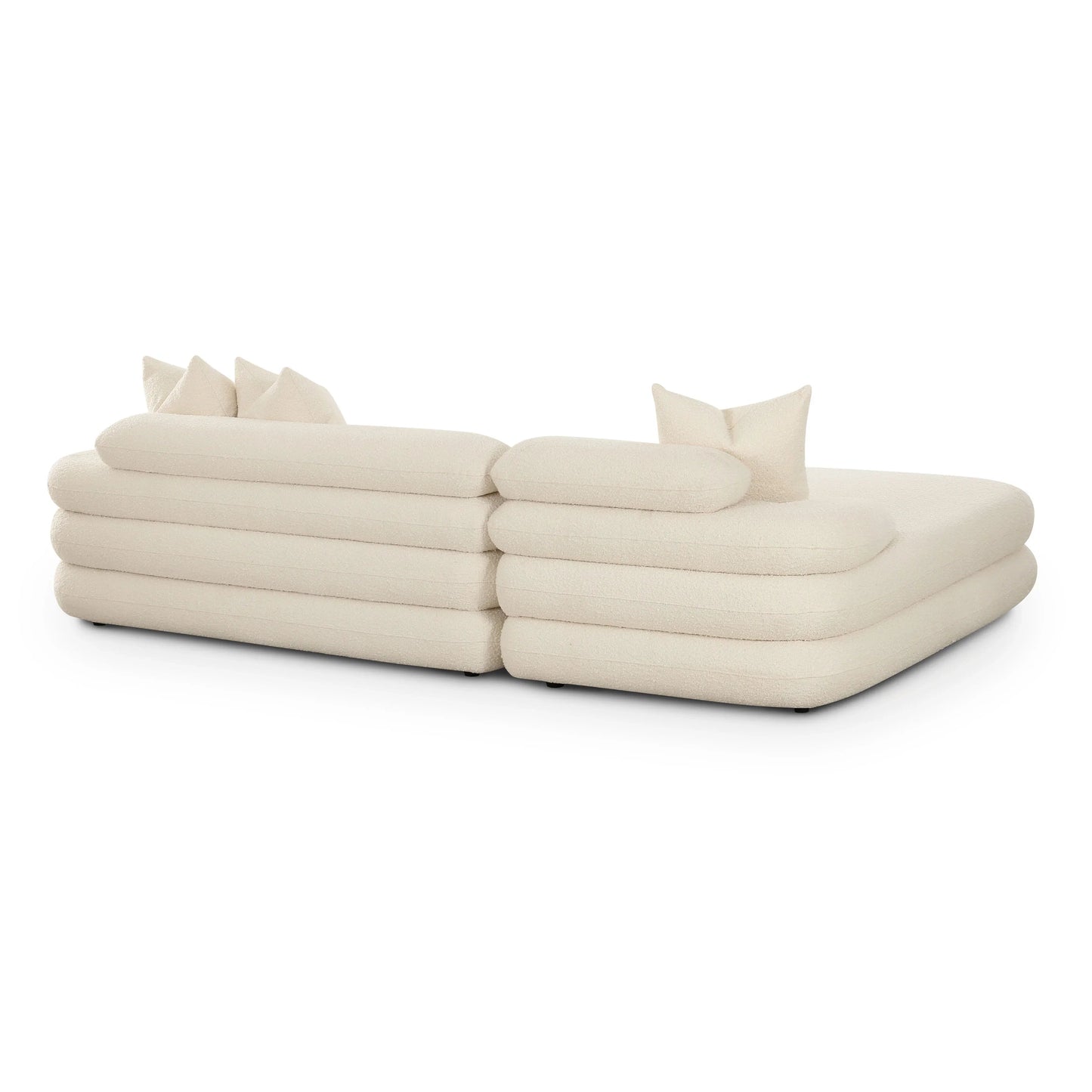 Canapé d'angle modulaire Niko Cream Boucle LAF
