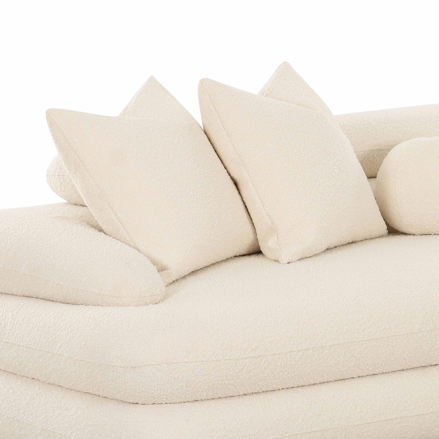 Canapé d'angle modulaire Niko Cream Boucle LAF
