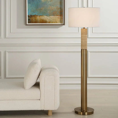 Lampadaire Bravertine Or et Travertin