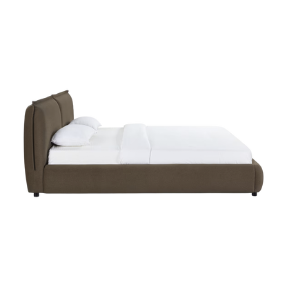 Lit King Size en velours acajou