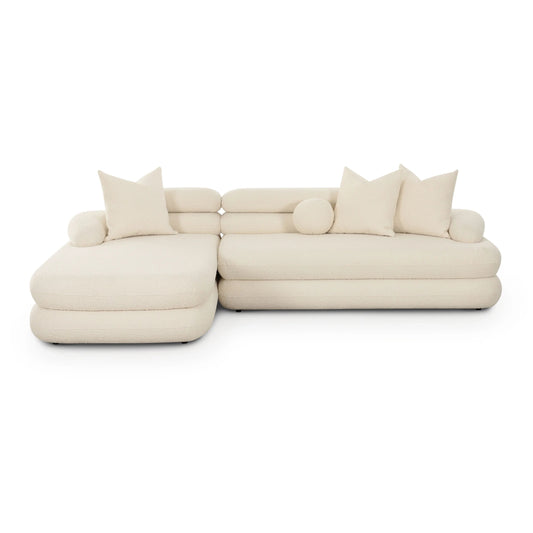 Canapé d'angle modulaire Niko Cream Boucle LAF