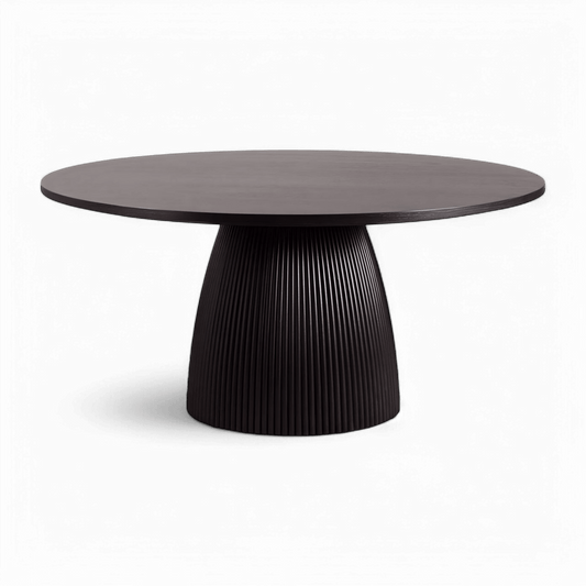 Table à manger ronde Oxford en bois noir