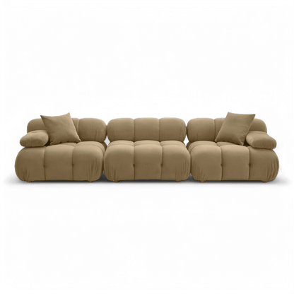 Canapé modulable en velours Solace Camel