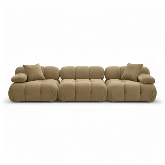 Canapé modulable en velours Solace Camel